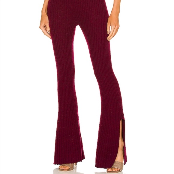 SOMETHING NAVY TURTLENECK SWEATER & RIBBED FLARE PANTS IN BURGUNDY SET, SIZE S - Picture 3 of 7